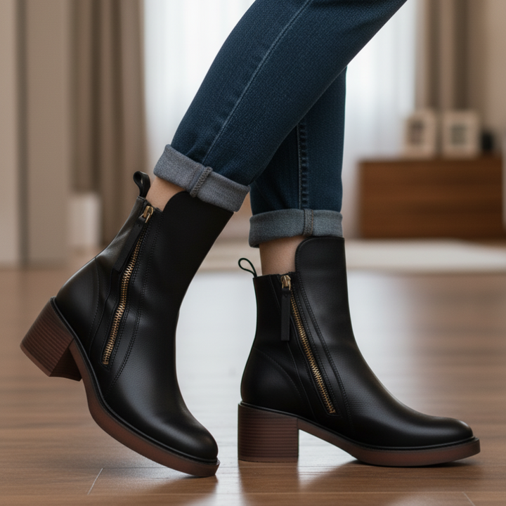 Grazia™ Dual-Zip Winter Boots — Stable Grip & All-Day Comfort