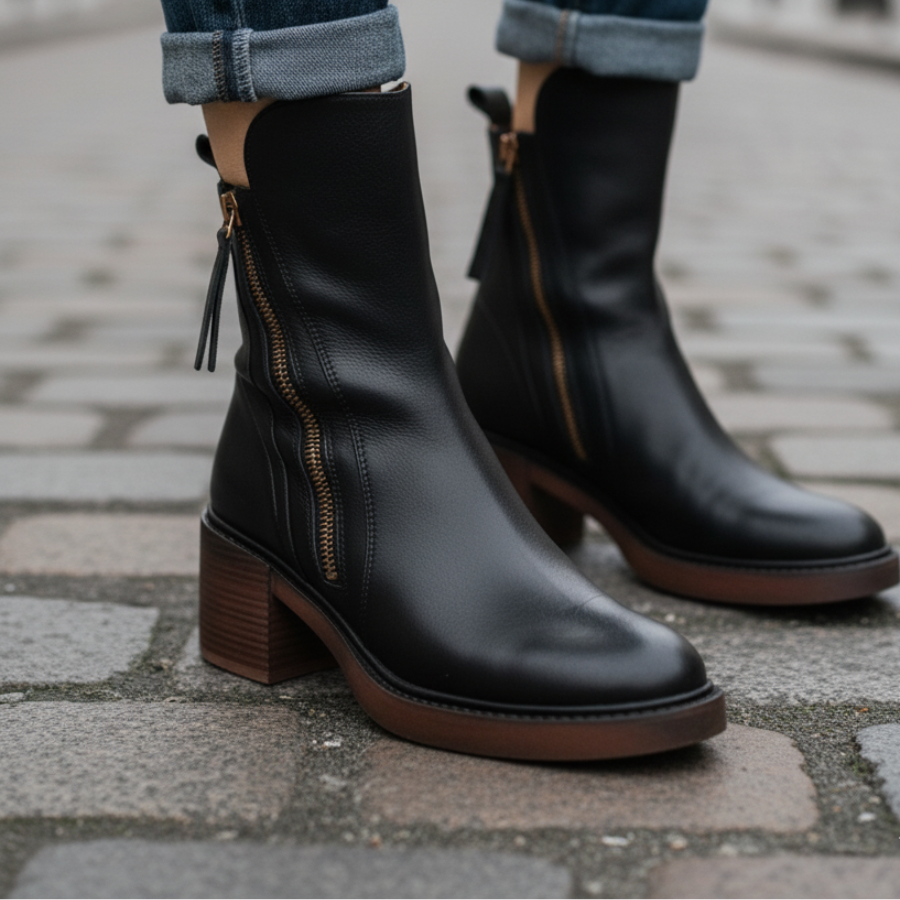 Grazia™ Dual-Zip Winter Boots — Stable Grip & All-Day Comfort