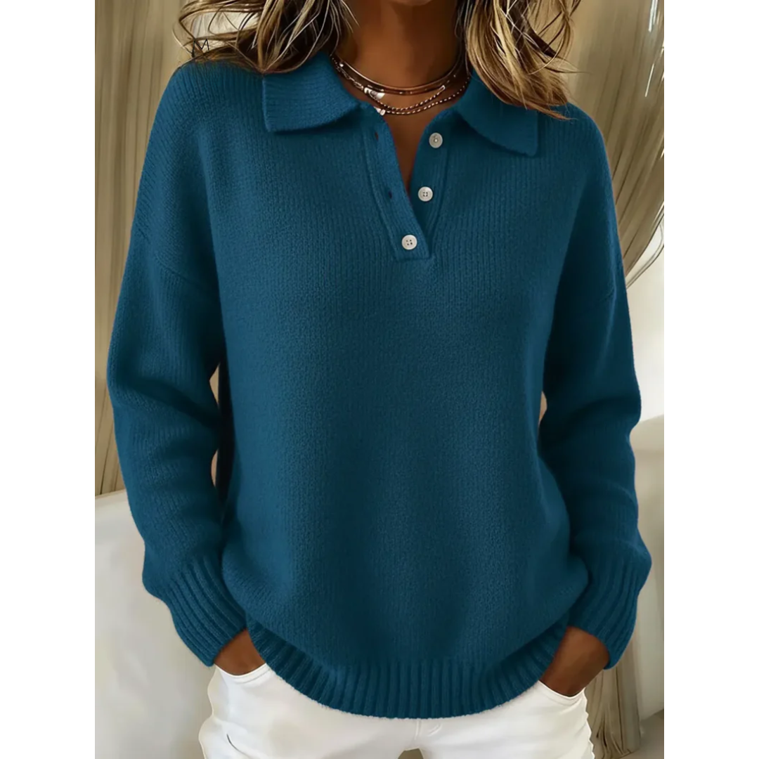 Juliette | Soft Knit Polo Sweater