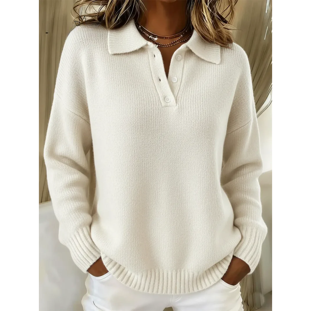 Juliette | Soft Knit Polo Sweater